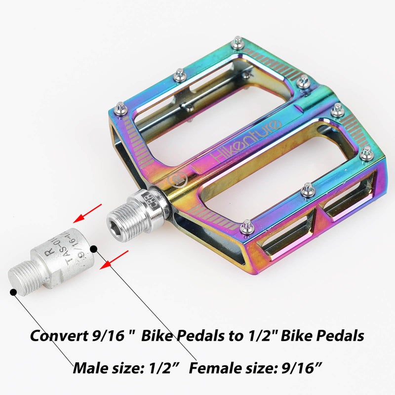 Hikenture Bike Pedal Adapter 9/16 "" to 1/2 "" Bicycle Pedals Chrome Molybdenum Steel (Pair) - Image 2